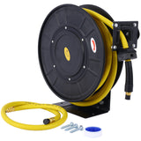 3/8' x 50' Retractable Air Hose Reel, Premium Commercial Flex Hybrid Polymer, 300 PSI Max, Heavy-Duty Steel Frame SolidRoot Buy Furniture USA