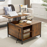 Height-adjustable Coffee Table, Multi-purpose Coffee Table With Hidden Compartments, Modern Height-adjustable Dining Table Livingsource