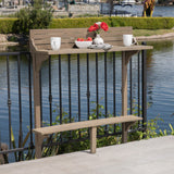 Outdoor Acacia Wood Balcony Bar Table, Gray Finish SolidRoot Buy Furniture USA