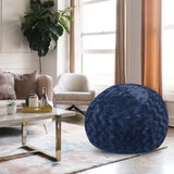 Faux Fur Bean Bag Chair, Navy-5ft Cozy and Stretchable Fabric Lounger for Children and Adults with Easy-Clean Cover, Comfortable Faux Fur Seating for Bedrooms, Filled with Shredded and Memory Foam. SolidRoot Buy Furniture USA