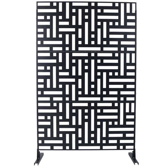 Outdoor & Indoor Privacy Screen Metal Privacy Screen 76' H×48' W, Freestanding Decorative Privacy Screen for Deck Balcony Patio SolidRoot Buy Furniture USA