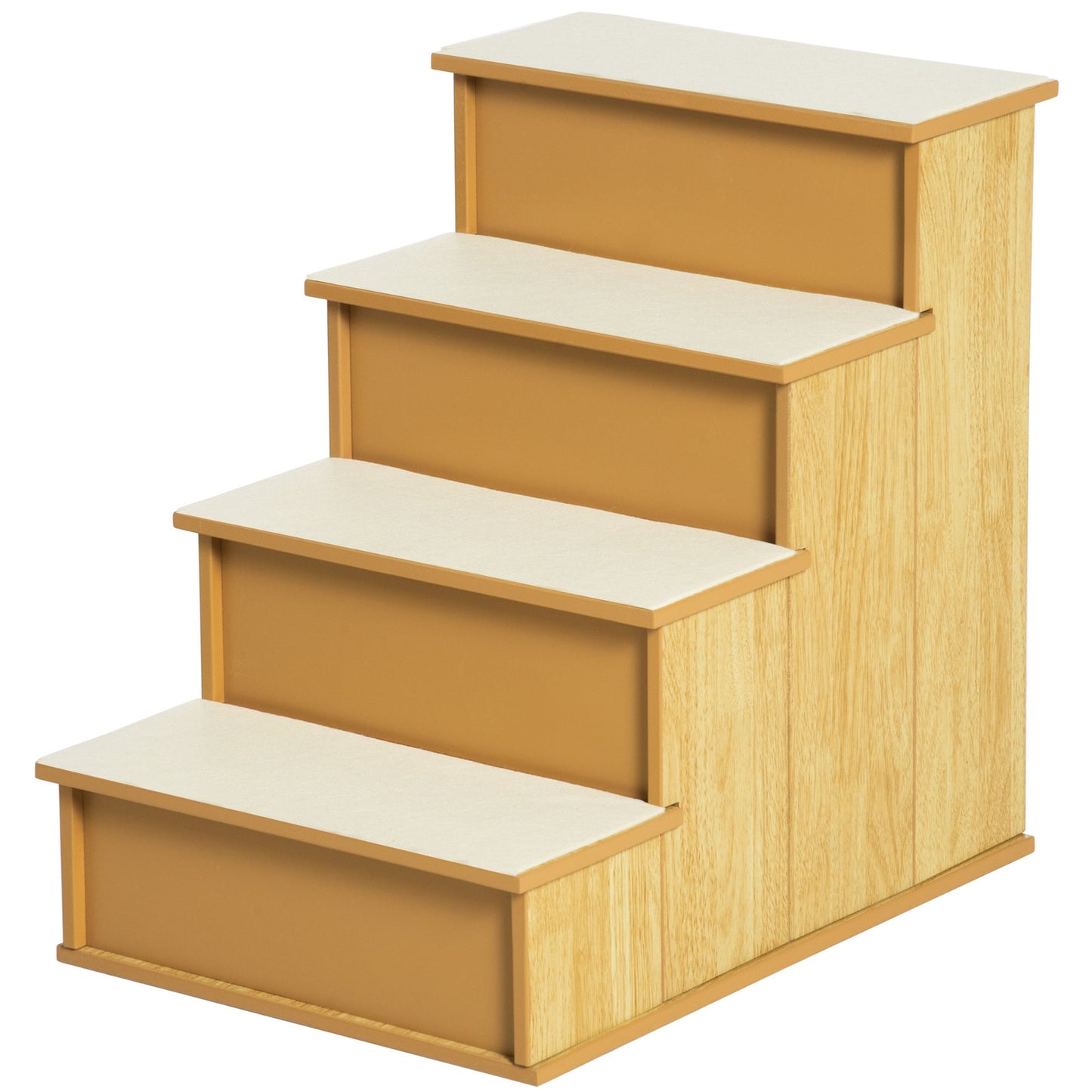 PawHut Pet Stairs, Small Pet Steps with Cushioned Removable Covering for Dogs and Cats Up To 22 Lbs., Natural SolidRoot Buy Furniture USA