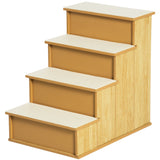 PawHut Pet Stairs, Small Pet Steps with Cushioned Removable Covering for Dogs and Cats Up To 22 Lbs., Natural SolidRoot Buy Furniture USA