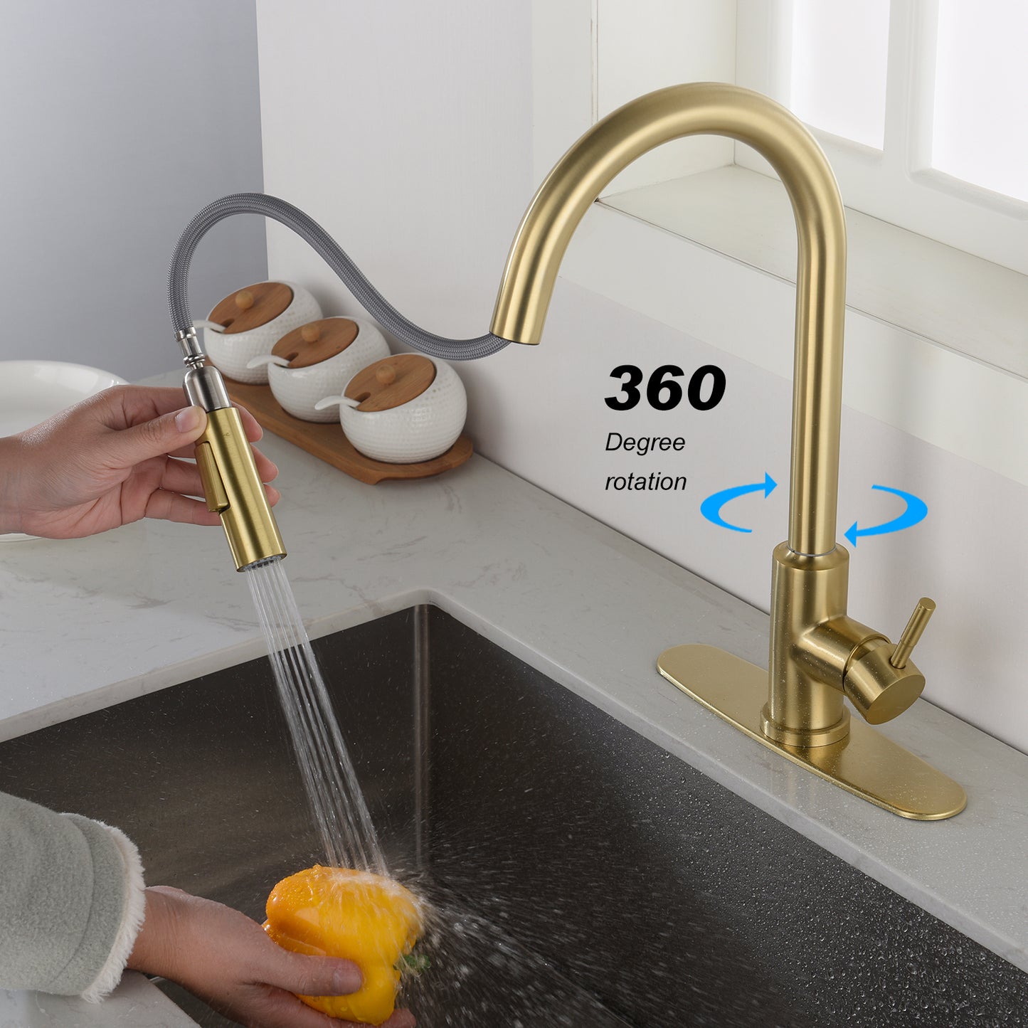 Touch Kitchen Faucet with Pull Down Sprayer - SolidRoot Buy Furniture USA