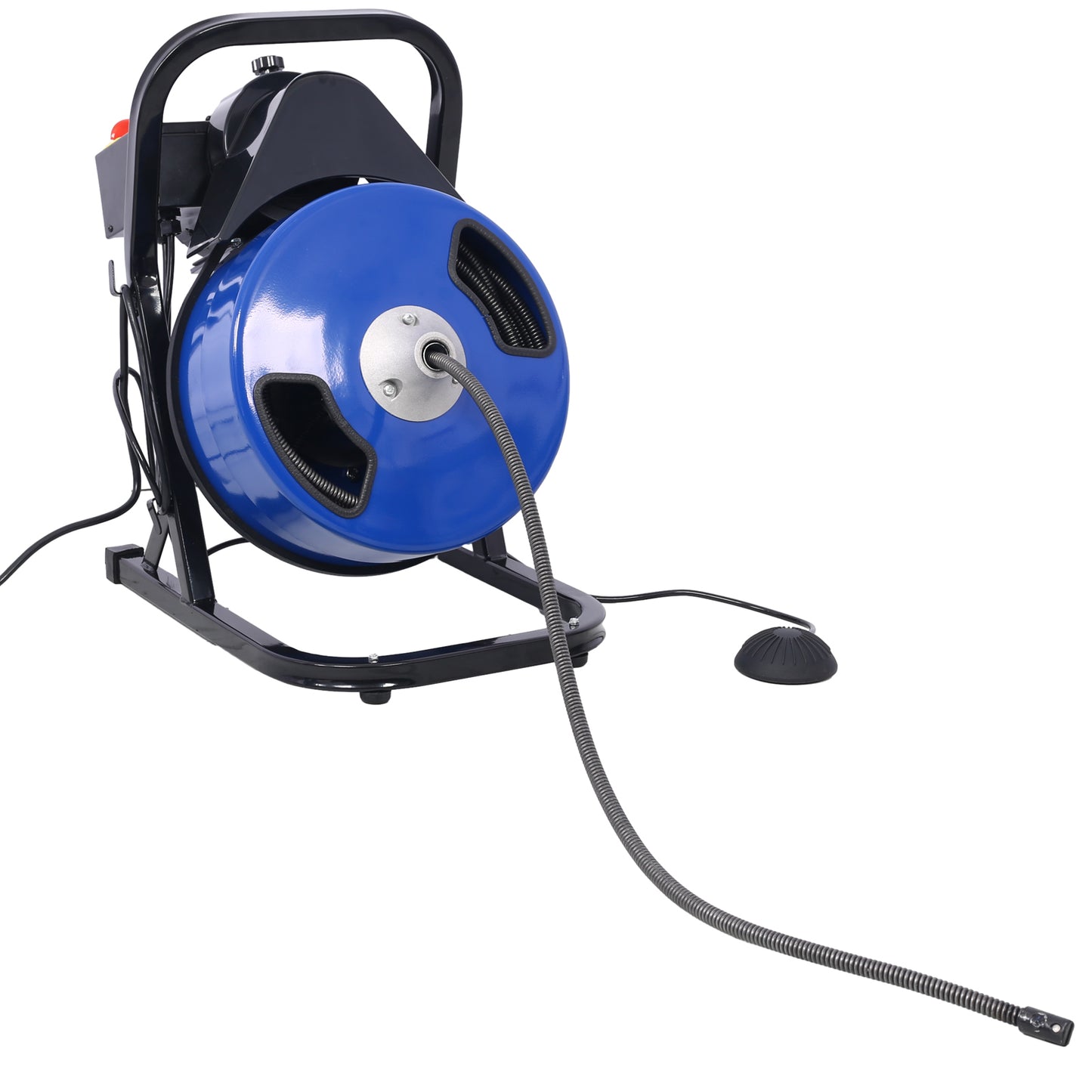 60FTx1/2Inch Drain Cleaner Machine Electric Drain Auger with 4 Cutter & Foot Switch Drain Cleaner Machine Sewer Snake Drill Drain Auger Cleaner for 1" to 4" Pipes