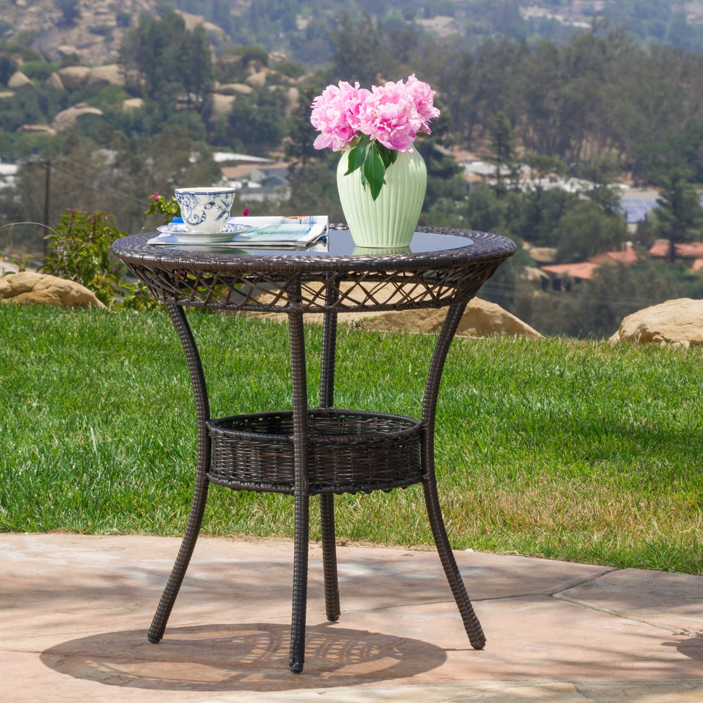 FIGI PE 27IN GLASS TABLE