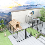 12 Panels Heavy Duty Metal Playpen with door,39.37'H Dog Fence Pet Exercise Pen for Outdoor SolidRoot Buy Furniture USA