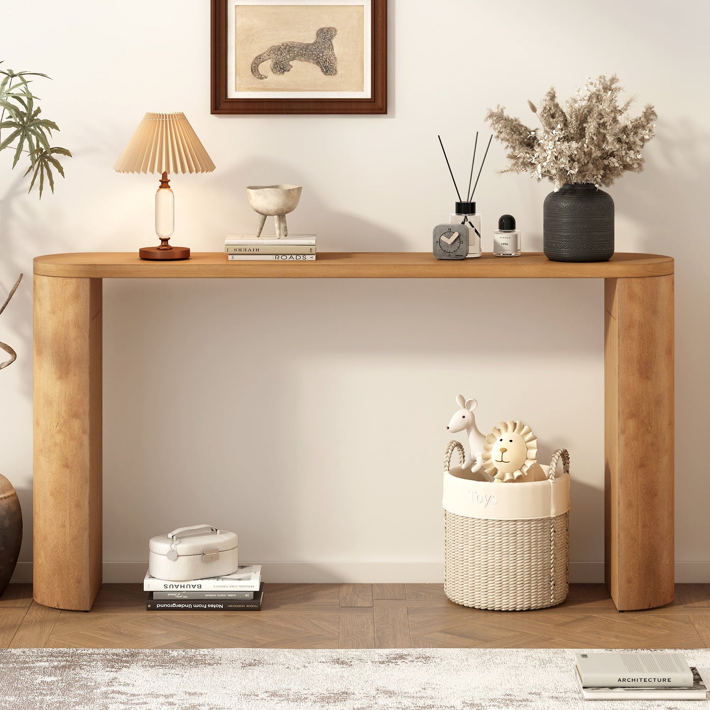 U_STYLE Modern Porch Table with Semi-Cylindrical Legs, Elegant & Versatile for Entryway, Hallway, Foyer, Living Room & Study SolidRoot Buy Furniture USA
