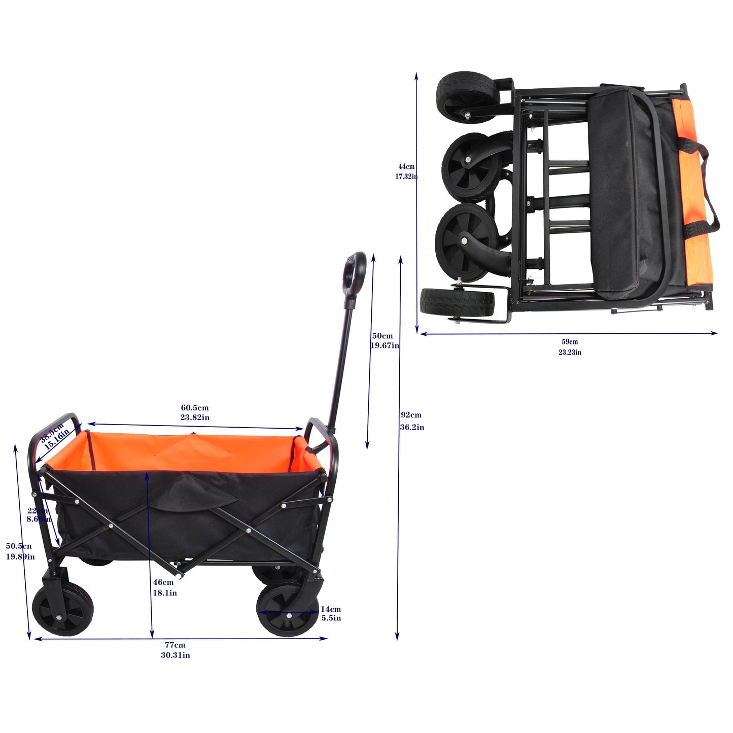 Compact Collapsible Wagon Garden Cart Shopping Cart Outdoor Camping Wagon Utility Cart Livingsource