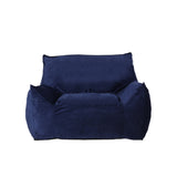 Allea Velveteen Armrest Bean Bag Chair, Navy Blue, Soft Velvet, 42x40x32 inches SolidRoot Buy Furniture USA