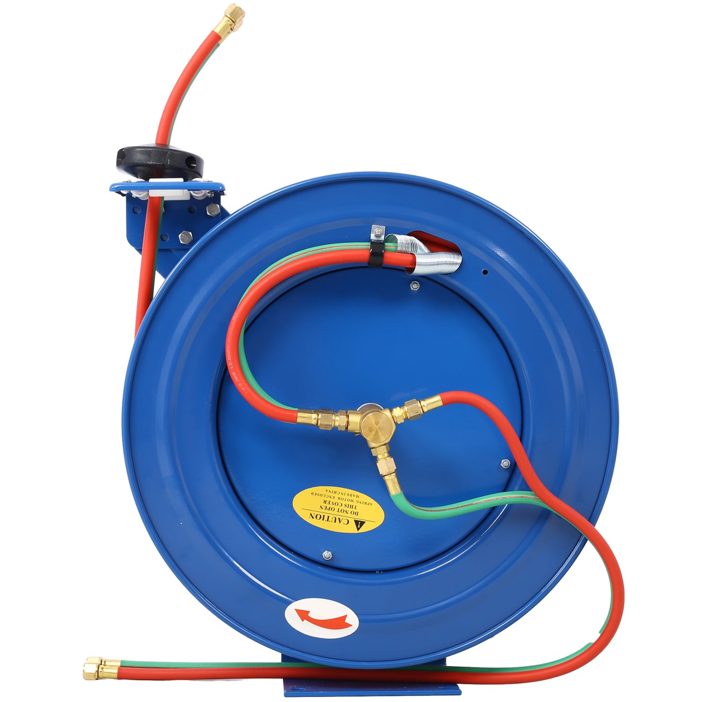 Welding Hose Reel Retractable 1/4 Inch x 100 Foot Twin Oxygen Acetylene Rubber Hoses STD Duty Max 200PSI Heavy Duty Industrial Single Arm Construction - SolidRoot Buy Furniture USA