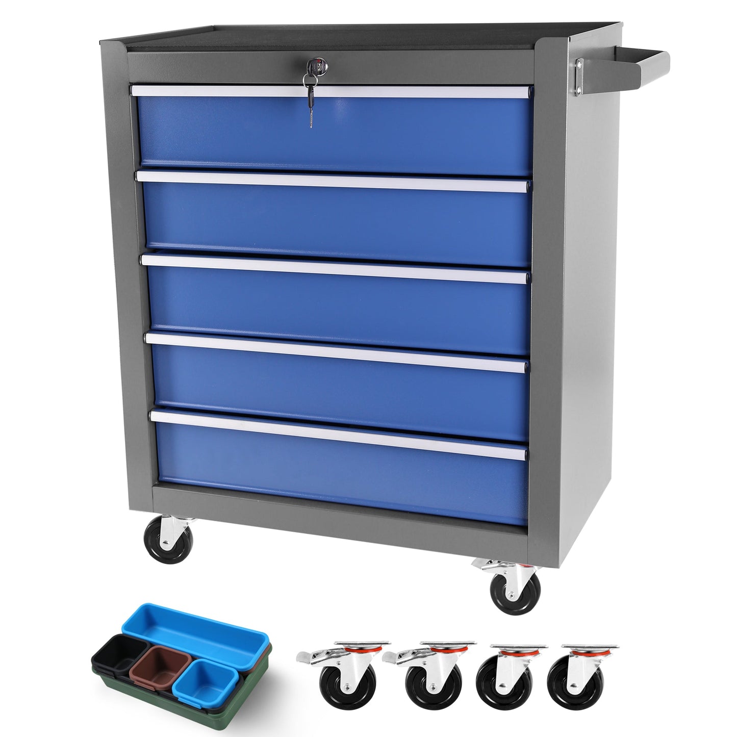 5 Drawers Rolling Tool Chest with Wheels, Portable Rolling Tool Box on Wheels, Tool Chest Organizer for Garage, Workshop, Home Crafts Use SolidRoot Buy Furniture USA