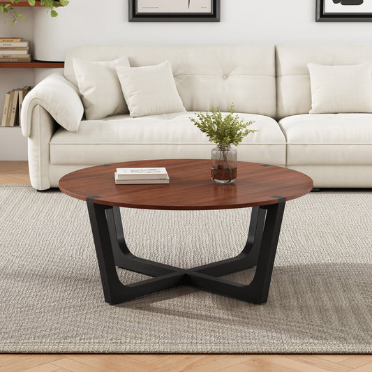 ACACIA SOLID WOOD COFFEE TABLE,BROWN & BLACK COLOR SolidRoot Buy Furniture USA
