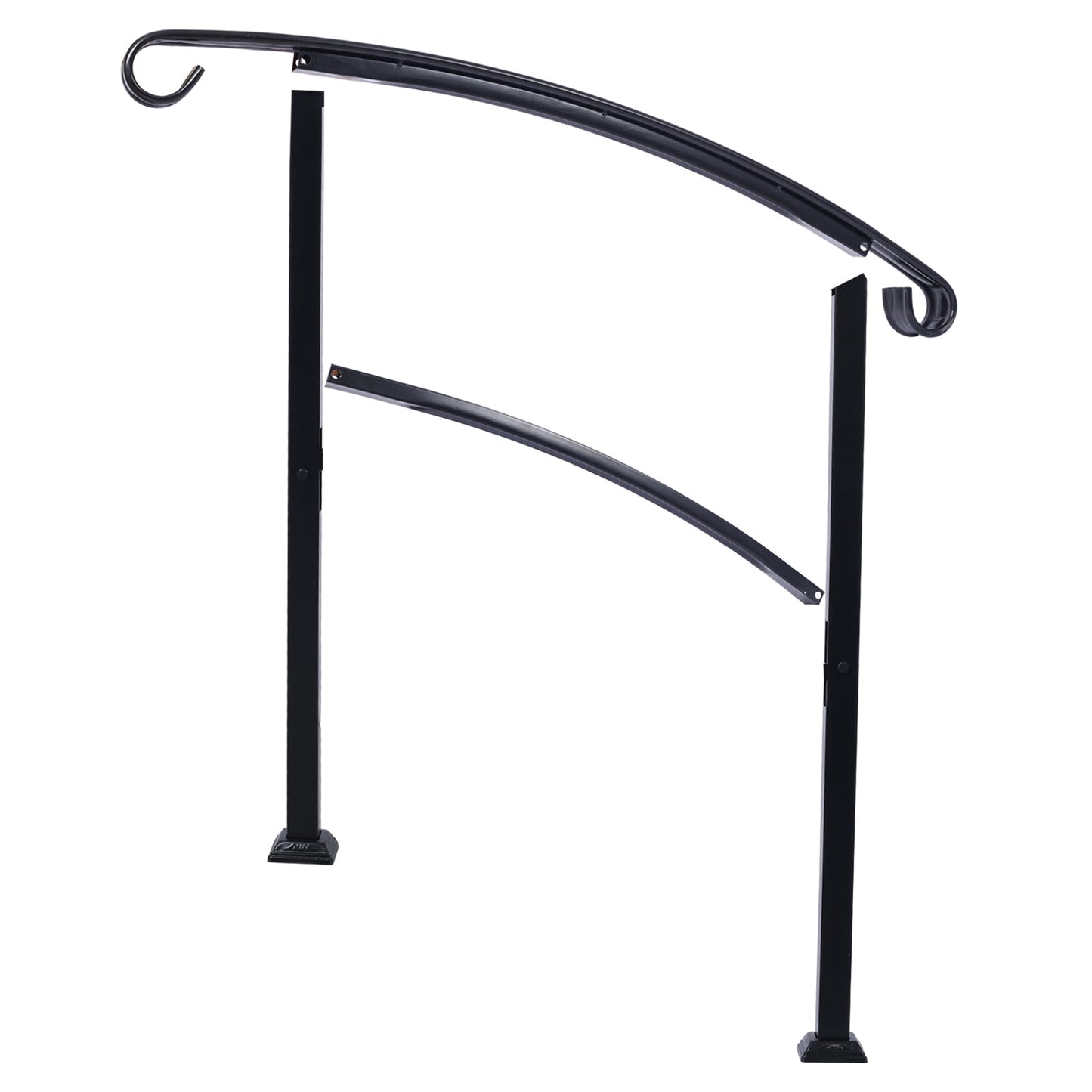 Outdoor Handrails for 1-3 Steps – White Wrought Iron Stair Railing, Flexible Porch Handrail for Concrete or Wooden Stairs SolidRoot Buy Furniture USA