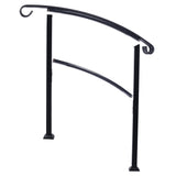 Outdoor Handrails for 1-3 Steps – White Wrought Iron Stair Railing, Flexible Porch Handrail for Concrete or Wooden Stairs SolidRoot Buy Furniture USA