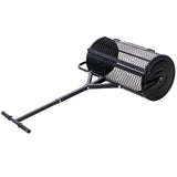 Peat Moss Spreader 24inch,Compost Spreader Metal Mesh,T shaped Handle for planting seeding,Lawn and Garden Care Manure Spreaders Roller ,black Livingsource