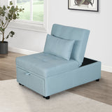 Folding Ottoman Sofa Bed (Green) Livingsource