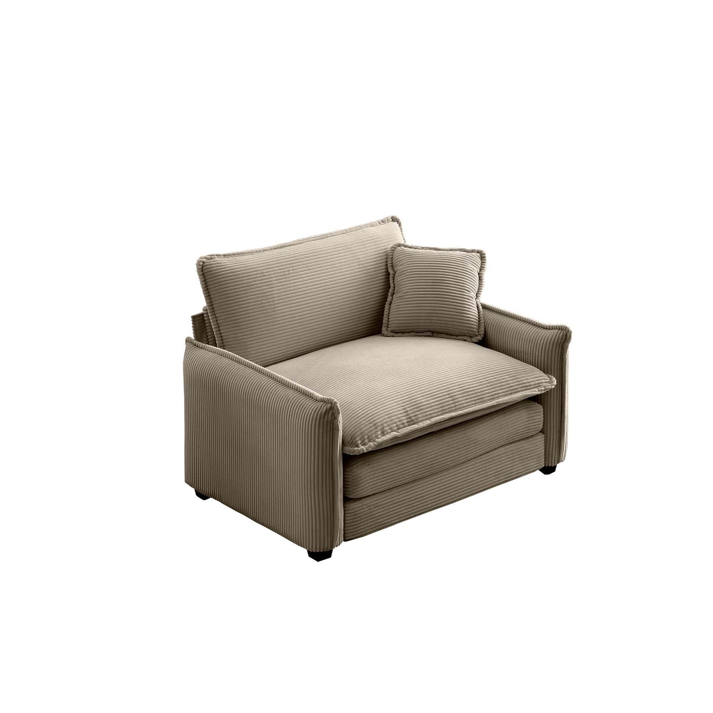 Comfortable Single Deep Seat Sofa With One Pillow, Suitable for Living Room and Bedroom, Club Multiple Occasions,Came Corduroy