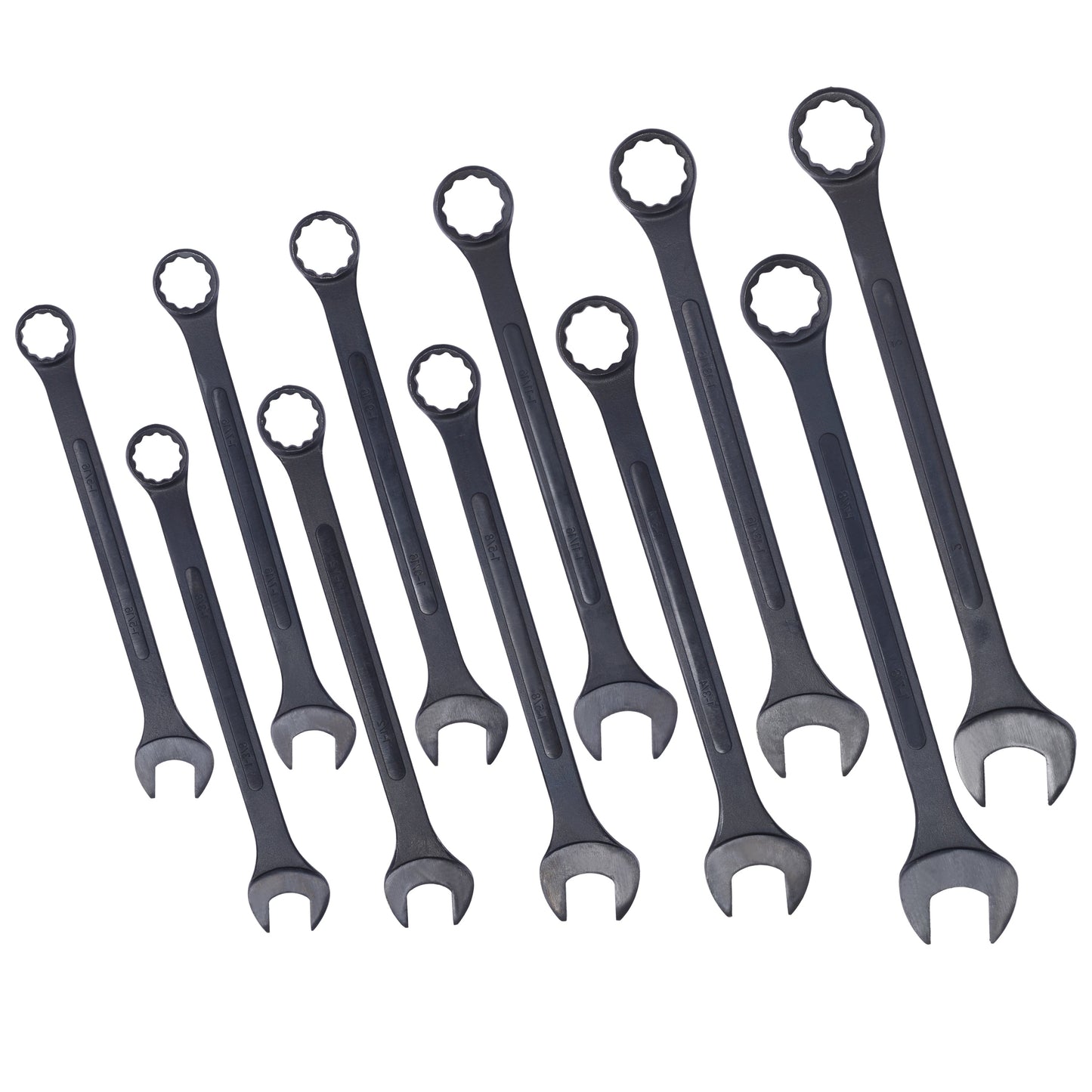 Jumbo Combination Wrench Set extra large, SAE, 11-piece, 1-5/16'' to 2'',Black Oxide, with Pouch Livingsource