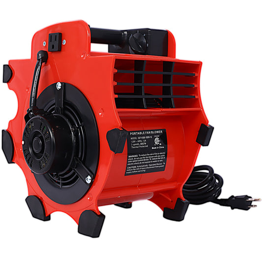 3-Speed Heavy-Duty Floor and Carpet Dryer - Portable Air Mover with 4 Different Angles for Basements, Cars, or Garages Livingsource