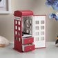 11.5" Tall Leather Jewelry Box, British Telephone Design, Burgundy Red Livingsource