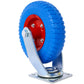 4PCS 8IN CASTER FLAT FREE(2PCS SWIVEL+2PCS RIGID), Caster Wheel, Swivel Plate, Steel Hub with Ball Bearings, 5/8-Inch Bore Centered Axle -Blue Livingsource