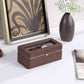 8" Long Tempered Glass and Leather 4-Slot Watch Display Case, Brown - SolidRoot Buy Furniture USA