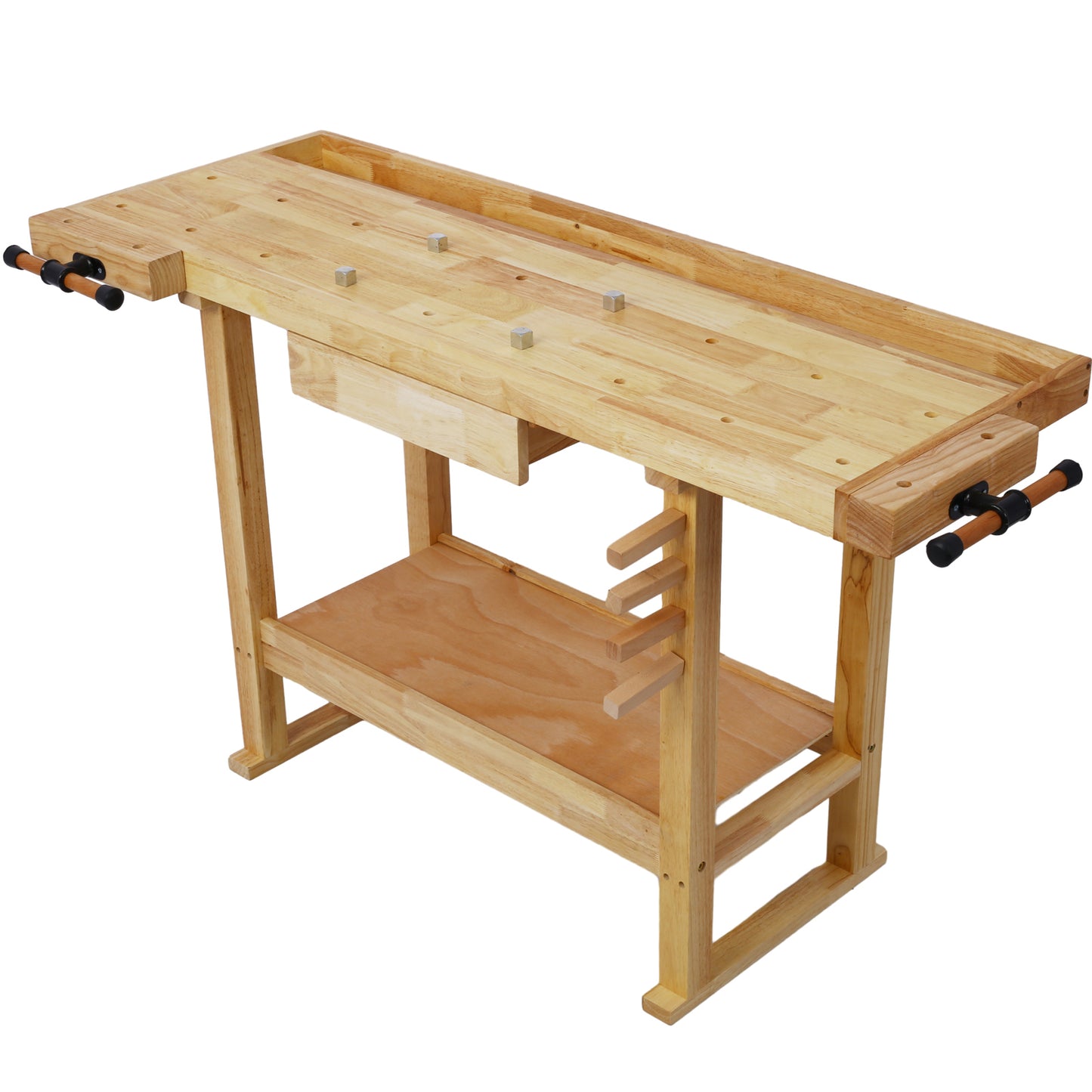 55-Inch Wood Workbench - Wooden Workbench for Garage Workshop and Home,with Bar Clamps Set 12 inch x 3inch Throat,Pack of 4