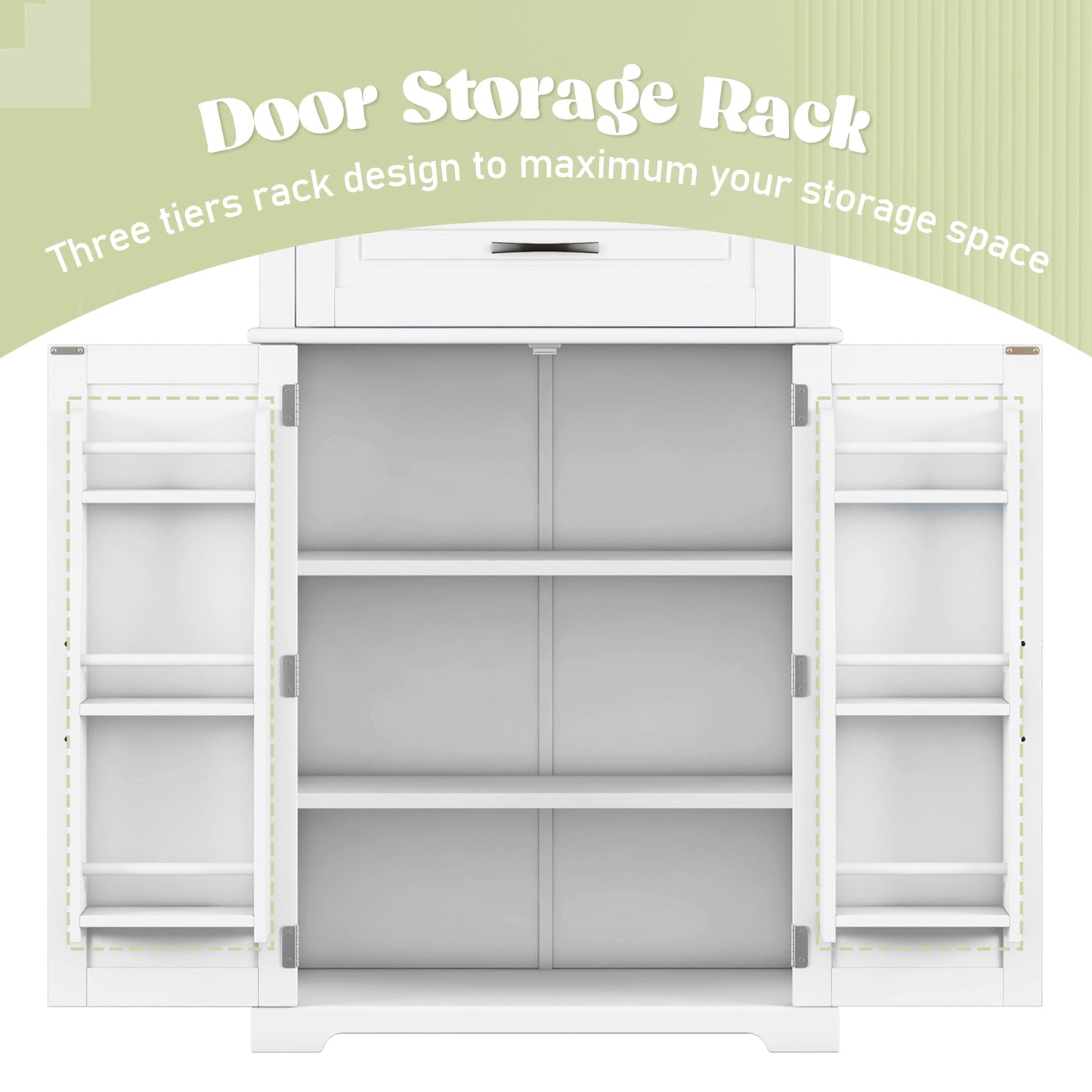 Bathroom Storage Cabinet with Multi-Functional Storage Space, Drawer with Slide Rails, Adjustable Shelf, White