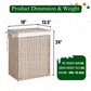 EVG Laundry Hamper With Lid PE Rattan Powder Coating Frame Clothes Hampers with 01 Removable Bags, 100L, Gray Color - SolidRoot Buy Furniture USA