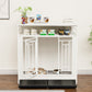 43.3 inch Dog Crate Furniture for Large Dogs,Wooden Dog Crate with Divider,Double Door Dog Kennel with Three Drawers Storages,Heavy Duty Dogs Decorative Pet House for Large Medium Dogs ,White - SolidRoot Buy Furniture USA