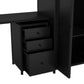 Metal Loft Bed With table set and wardrobe, Full, Black - SolidRoot Buy Furniture USA