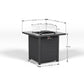 28 Inch Propane Fire Pit Table, Rattan & Wicker-Look, 50000 BTU Gas Firepits Tempered Glass Tabletop with Glass Windscreen Protector for Outside Patio and Garden(Coffee) Livingsource
