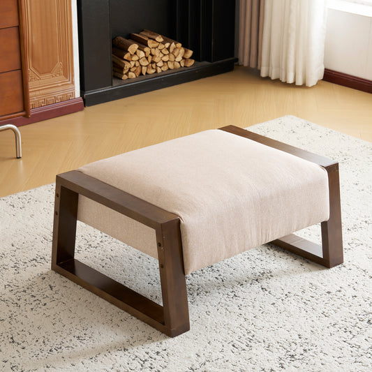 Sleek and Stylish Ottoman, Beige