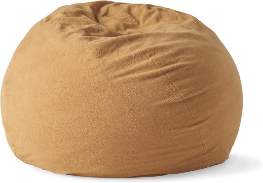 5-Foot Comfortable High-Density Shredded Foam Bean Bag Chair for Kids and Adults, with Removable Microsuede Cover, Ideal Reading and Bedroom Floor Lounge, Yellow SolidRoot Buy Furniture USA