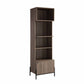 Bakers Rack, Kitchen Display Storage Cabinet Dark Taupe Livingsource