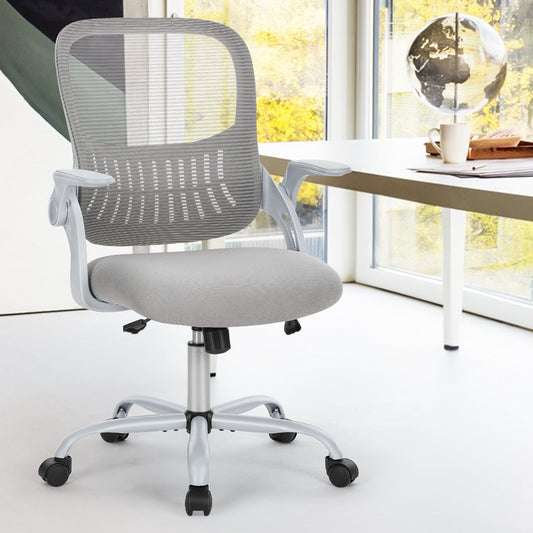 Sweetcrispy Office Mid Back Ergonomic Mesh Computer Desk Larger Seat Executive Height Adjustable Swivel Task Chair with Lumbar Support Livingsource