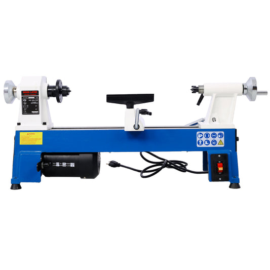 Benchtop Wood Lathe 10" x 18" Wood Lathe Machine 5 Variable Speeds 500/750/1150/1800/3200RPM Mini Wood Turning Lathe for Woodworking 1/2HP Multifunctional Power Wood Lathe