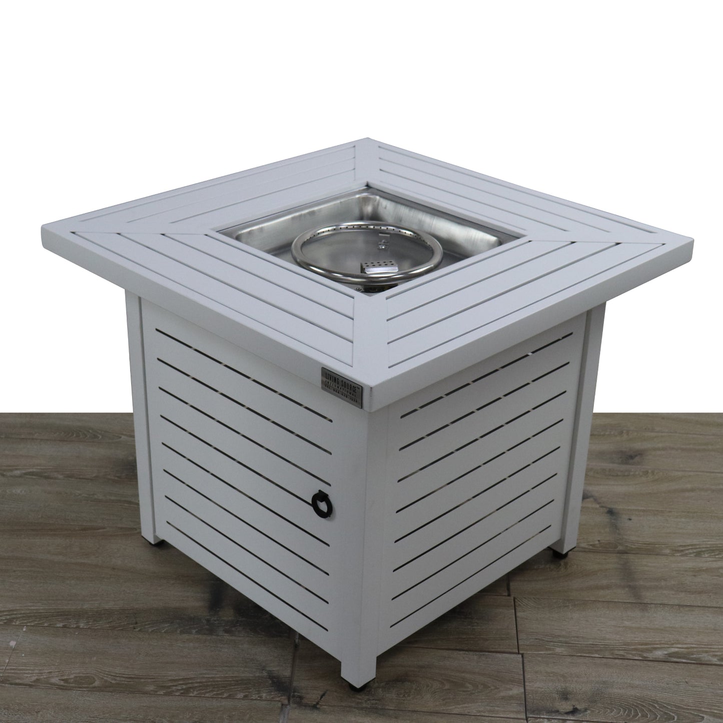 25'' H x 30'' W Steel Outdoor Fire Pit Table with Li