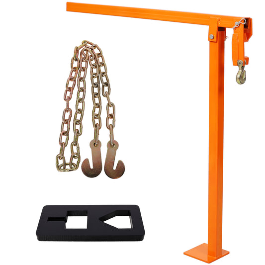 36' T Post Puller Fence Post Puller Heavy Duty Fence Post Puller with 47' Lifting Chain & T Post Puller Plate, ORANGE COLOR SolidRoot Buy Furniture USA