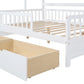 Wooden Full Size House Bed with 2 Drawers,Kids Bed with Storage Shelf, White - SolidRoot Buy Furniture USA