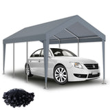 12x20ft Carport Replacement Canopy Cover, Waterproof & UV Protected Tarp with 76 Elastic Buckles Suit for Garage Shelter, Frame is Not Included,grey SolidRoot Buy Furniture USA