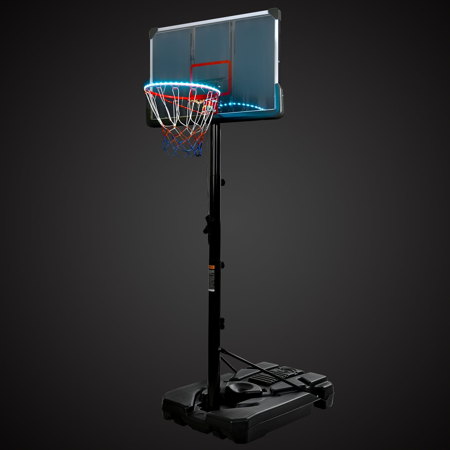 Portable Basketball Hoop Basketball System 6.6-10ft Height Adjustment for Youth Adults LED Basketball Hoop Lights, Colorful lights,Waterproof,Super Bright to Play at Night Outdoors,Good Gift for Kids