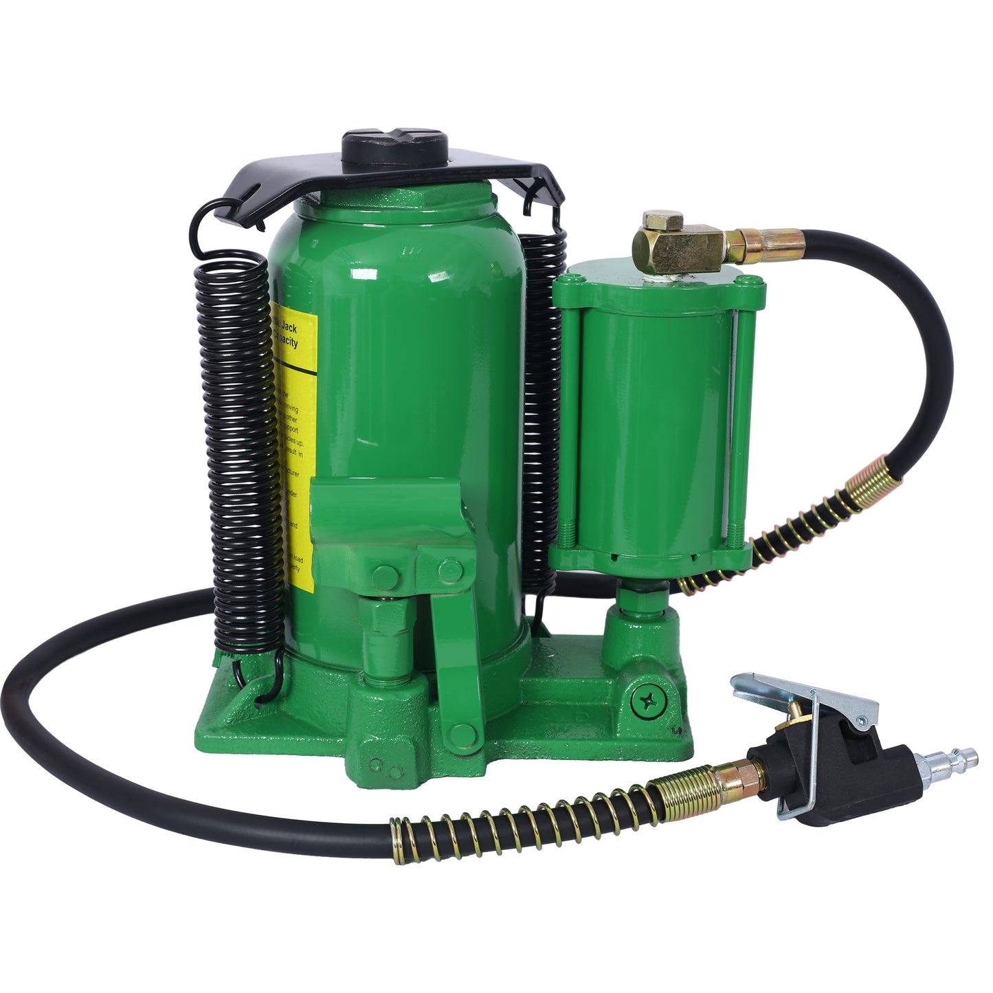 Air Hydraulic Bottle Jack, 20 Ton/44029 LBS All Welded Bottle Jack, 10.2-19.7 inch Lifting Range, Manual Handle and Air Pump, for Car, Pickup, Truck, RV, Auto Repair, Industrial Engineering,Green