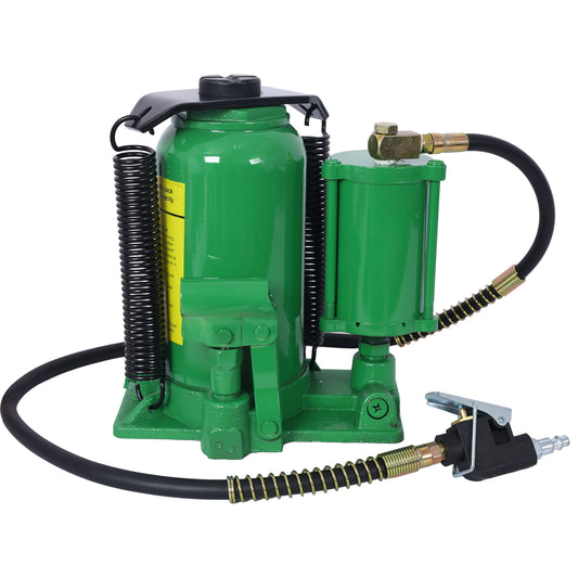 Air Hydraulic Bottle Jack, 20 Ton/44029 LBS All Welded Bottle Jack, 10.2-19.7 inch Lifting Range, Manual Handle and Air Pump, for Car, Pickup, Truck, RV, Auto Repair, Industrial Engineering,Green Livingsource
