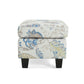 Springfield Upholstered Ottoman, Beige&Blue Livingsource