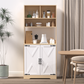 Pantry Cabinet with 2 Doors, 3-Tier Modern Kitchen Cabinet with Shelves, Freestanding Larder Cupboard, Kitchen Pantry Storage Cabinet for Kitchen, Dining Room Livingsource