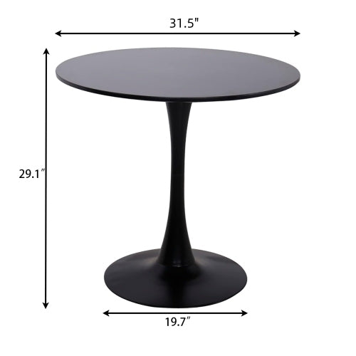 Modern Round Dining Table, ∅31.5'' Kitchen Dining Room Furniture, Coffee Table, Leisure Table, Living Room Table, Black, Christmas Gifts, Christmas Selections