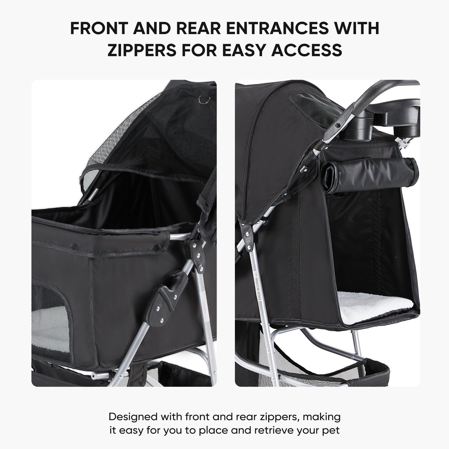 Pet Stroller for Dogs and Cats Foldable,Lightweight, and Durable Ideal for Small to Medium Pets  Includes Storage Basket