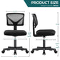 Sweetcrispy Armless Desk Chair Small Home Office Chair with Lumbar Support Livingsource